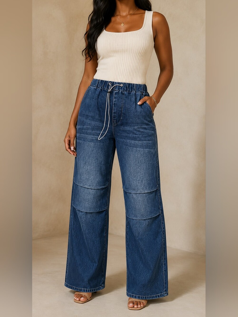 Women's High Waisted Stretchy Flare Wide Leg Jeans - NWOT